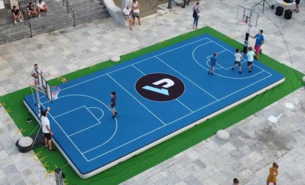 trampoline basketball court