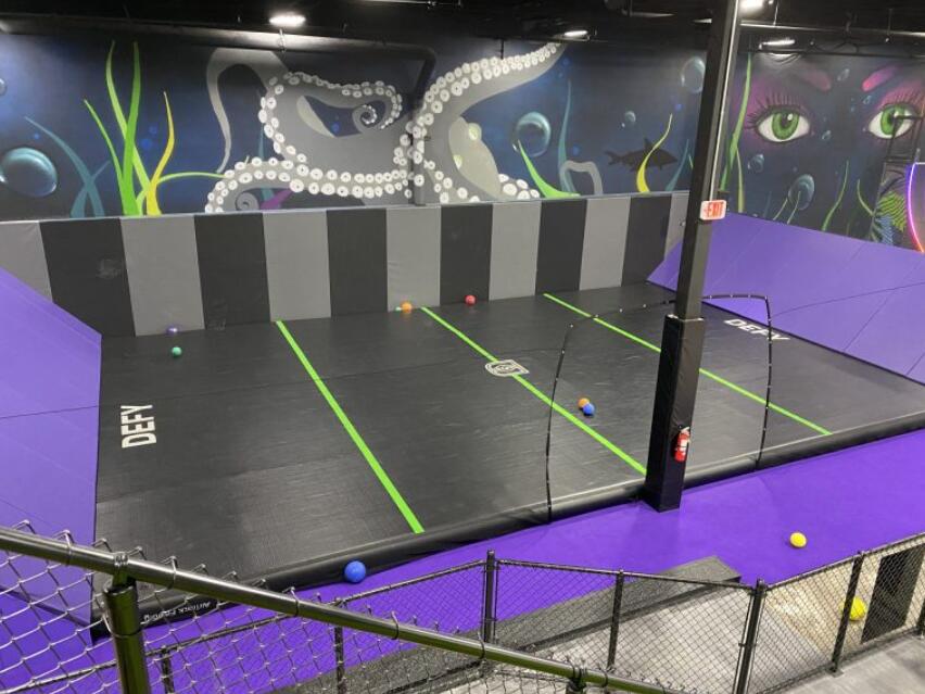 trampoline basketball court