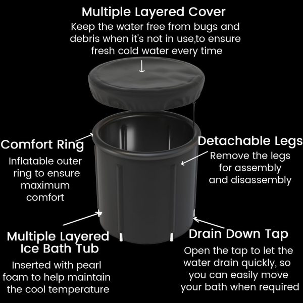 Cylindrical double-wall fabric Cold Water Therapy for Muscle Recovery Blow Up Ice Bath - Image 2